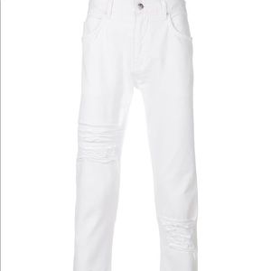 Helmut Lang Distressed Straight-leg Jeans